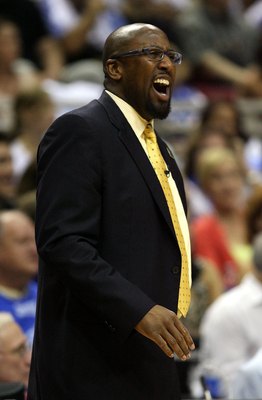 ORLANDO, FL - MAY 30:  Head coach Mike Brown of the Cleveland Cavaliers looks on from the sidelines against the Orlando Magic in Game Six of the Eastern Conference Finals during the 2009 Playoffs at Amway Arena on May 30, 2009 in Orlando, Florida. NOTE TO