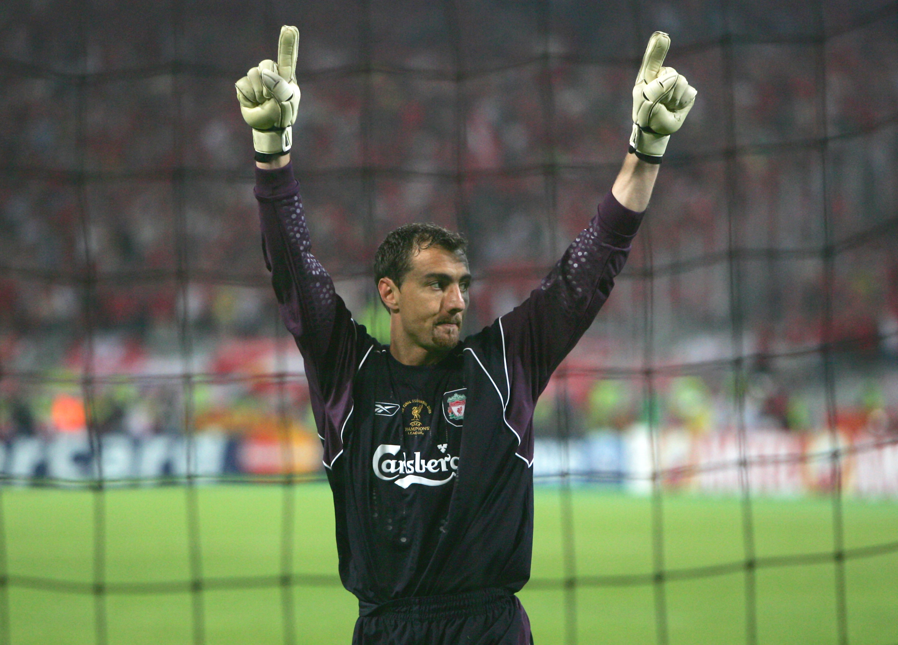 ISTANBUL, TURKEY - MAY 25:  Jerzy Dudek of Liverpool celebrates in the shoot out during the European Champions League final between Liverpool and AC Milan on May 25, 2005 at the Ataturk Olympic Stadium in Istanbul, Turkey.   (Photo by Alex Livesey/Getty I