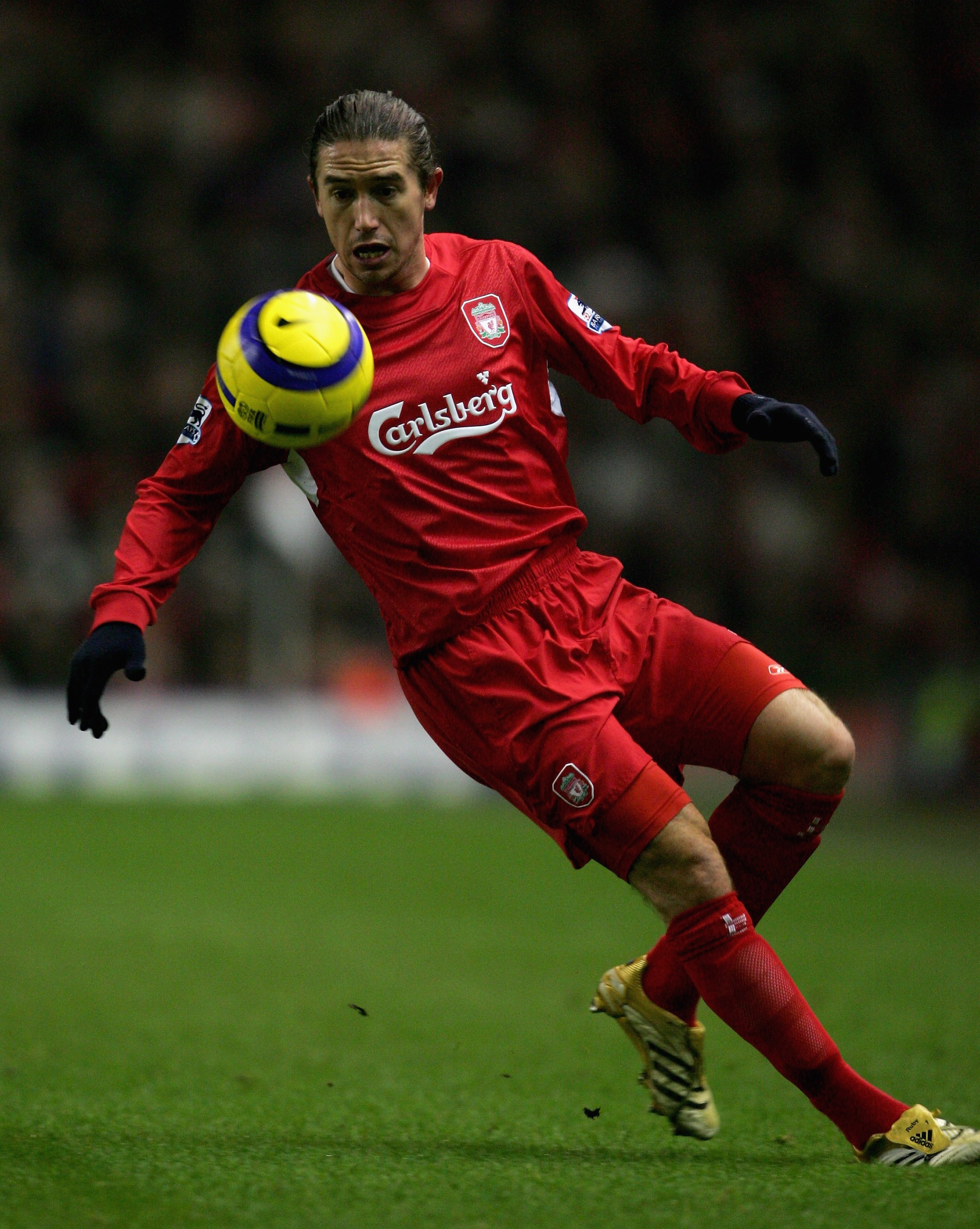 LIVERPOOL, UNITED KINGDOM - FEBRUARY 01:  Harry Kewell of Liverpool in action during the Barclays Premiership match between Liverpool and Birmingham City at Anfield on February 1, 2006 in Liverpool, England.  (Photo by Jamie McDonald/Getty Images)