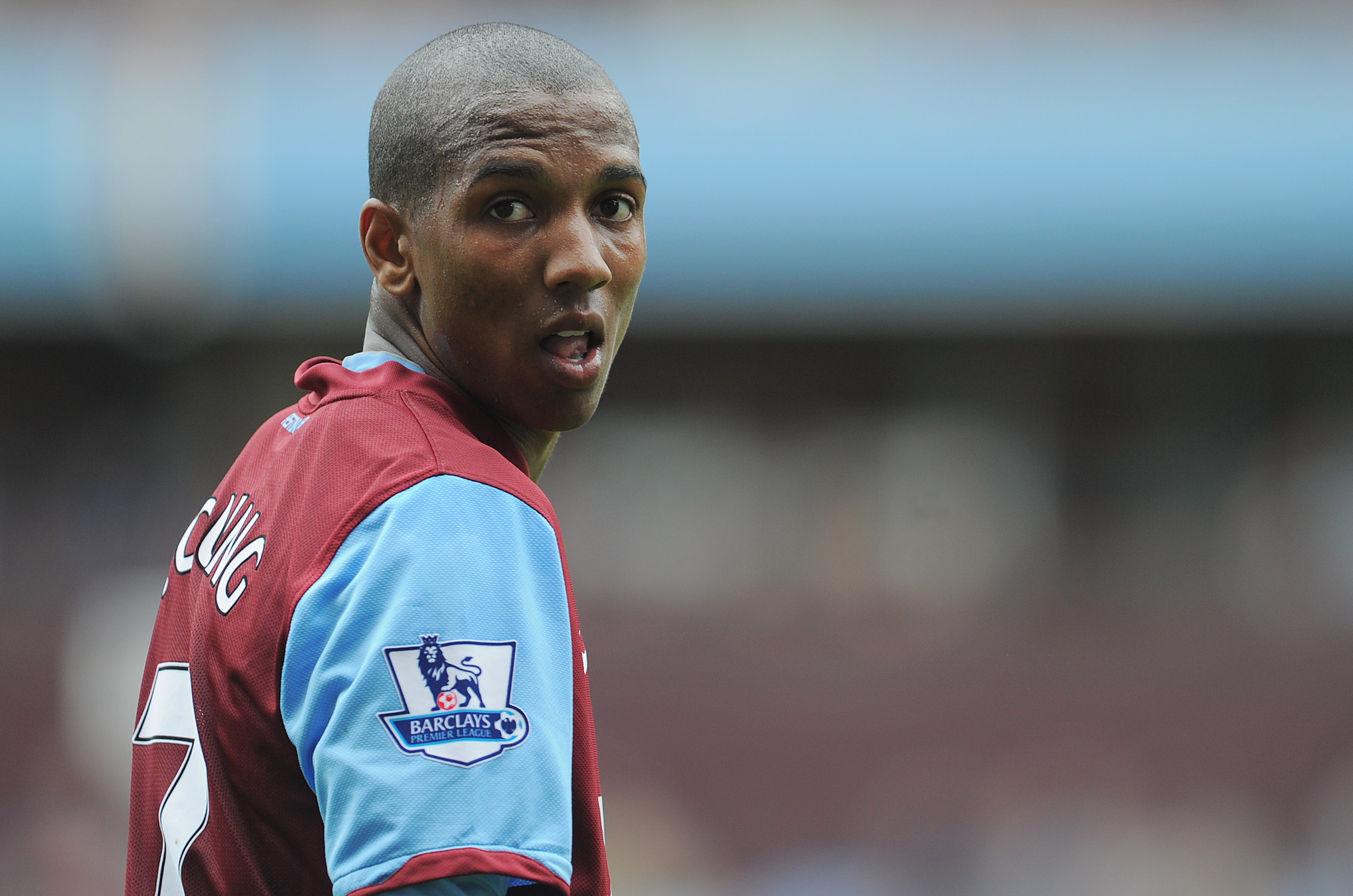 BIRMINGHAM, ENGLAND - MAY 07: Ashley Young of Villa looks on during the Barclays Premier League match between Aston Villa and Wigan Athletic on May 7, 2011 in Birmingham, England.  (Photo by Michael Regan/Getty Images)