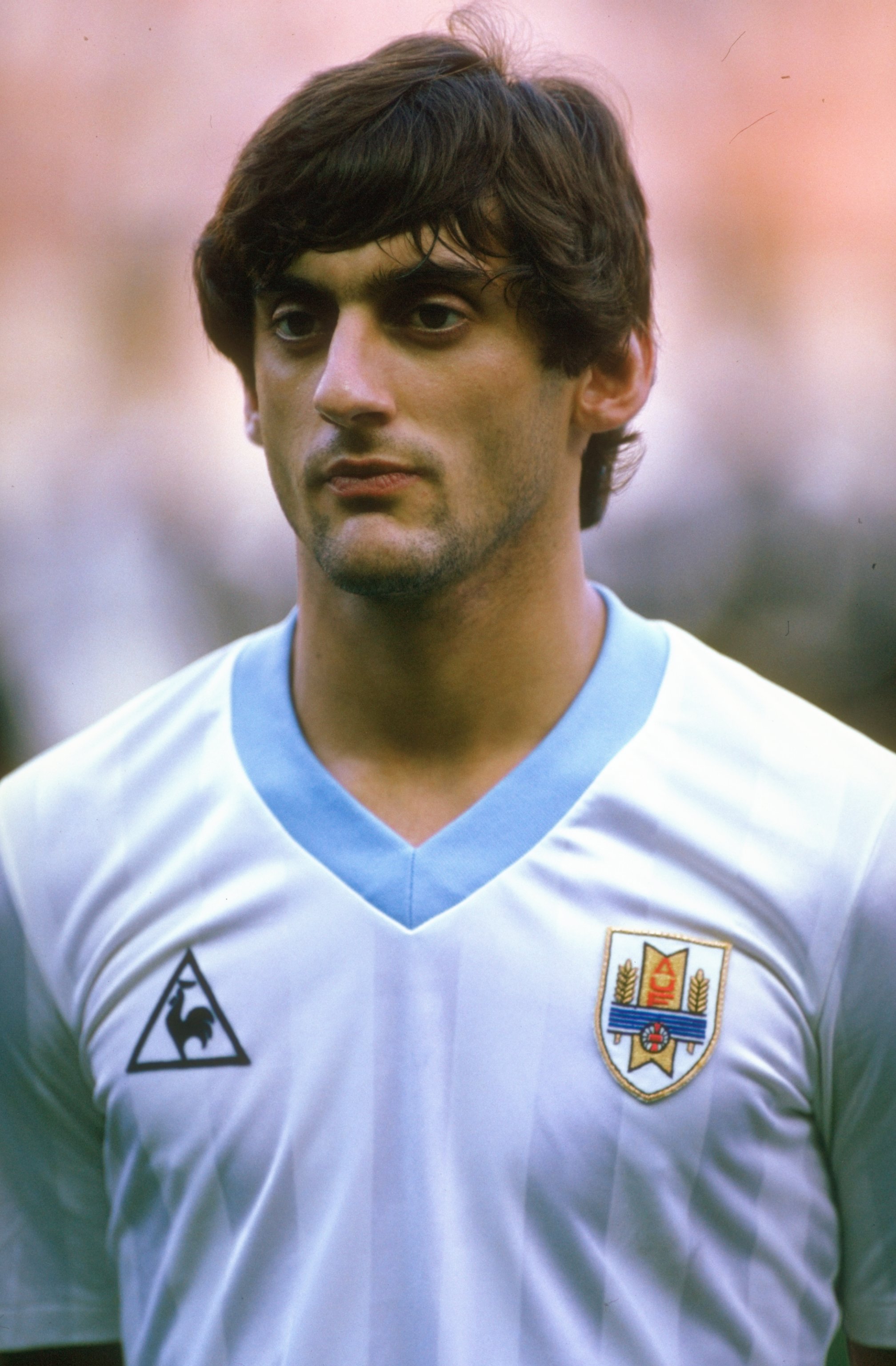 1985:  Portrait of Enzo Francescoli of Uruguay before an Intercontinental Trophy match against France in France. France won the match 2-0.  \ Mandatory Credit: David  Cannon/Allsport