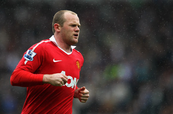 BLACKBURN, ENGLAND - MAY 14:  Wayne Rooney of Manchester United in action during the Barclays Premier League match between Blackburn Rovers and Manchester United at Ewood park on May 14, 2011 in Blackburn, England.  (Photo by Dean Mouhtaropoulos/Getty Ima