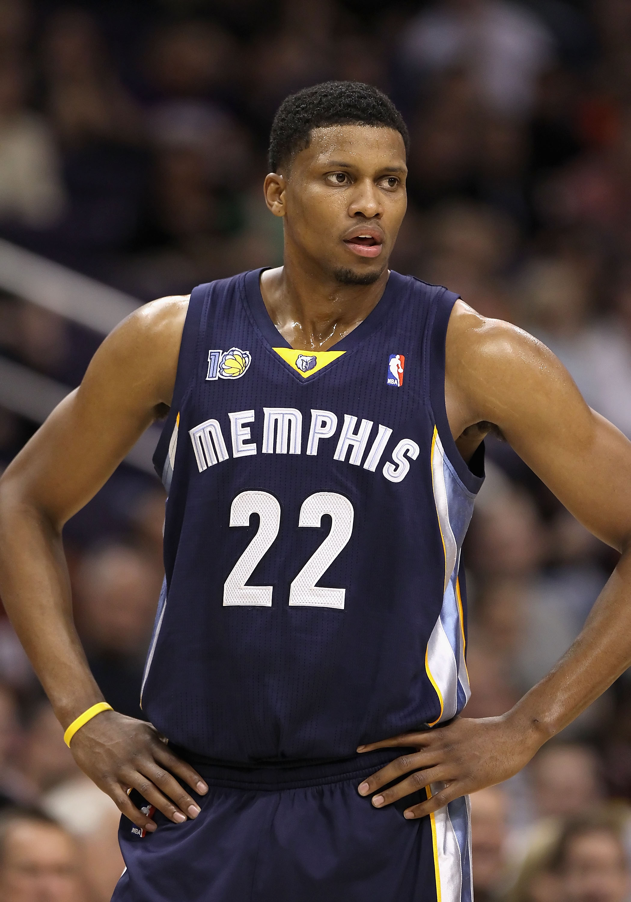 PHOENIX - DECEMBER 08:  Rudy Gay #22 of the Memphis Grizzlies during the NBA game against the Phoenix Suns  at US Airways Center on December 8, 2010 in Phoenix, Arizona. NOTE TO USER: User expressly acknowledges and agrees that, by downloading and or usin