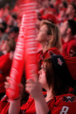 WASHINGTON, DC - APRIL 29: Fans cheer during Game One of the Eastern Conference Semifinal during the 2011 NHL Stanley Cup Finals between the Washington Capitals and the Tampa Bay Lightning at the Verizon Center on April 29, 2011 in Washington, DC. (Photo