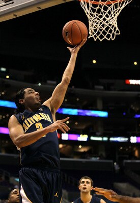 LOS ANGELES, CA - MARCH 10: Jorge Gutierrez #2 of the California Golden Bears lays the ball up in the first half against the USC Trojans in the quarterfinals of the 2011 Pacific Life Pac-10 Men's Basketball Tournament at Staples Center on March 10, 2011