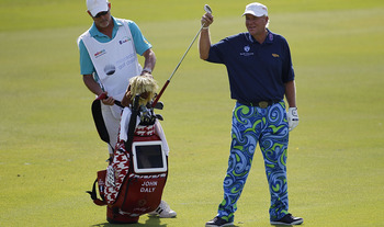 PLAYA DEL CARMEN, MEXICO - FEBRUARY 24:  John Daly pulls a club from his golf bag during the first round of the Mayakoba Golf Classic at Riviera Maya-Cancun held at El Camaleon Golf Club on February 24, 2011 in Playa del Carmen, Mexico.  (Photo by Michael