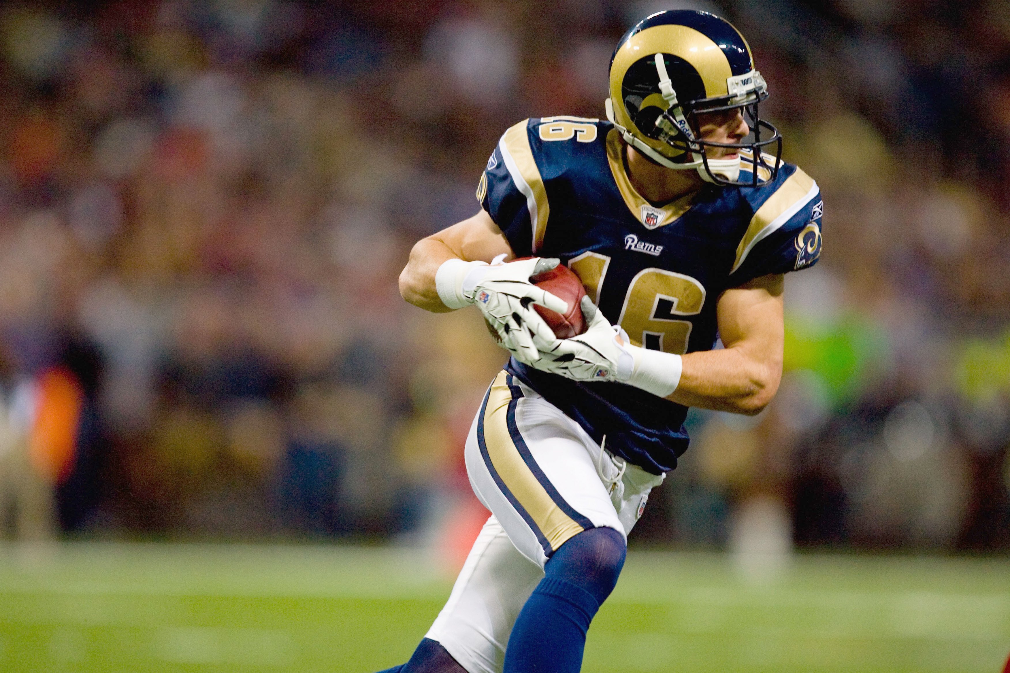 St. Louis Rams kick returner Danny Amendola takes a kick in the third  quarter against the Green Bay Packers at the Edward Jones Dome in St. Louis  on September 27, 2009. Green