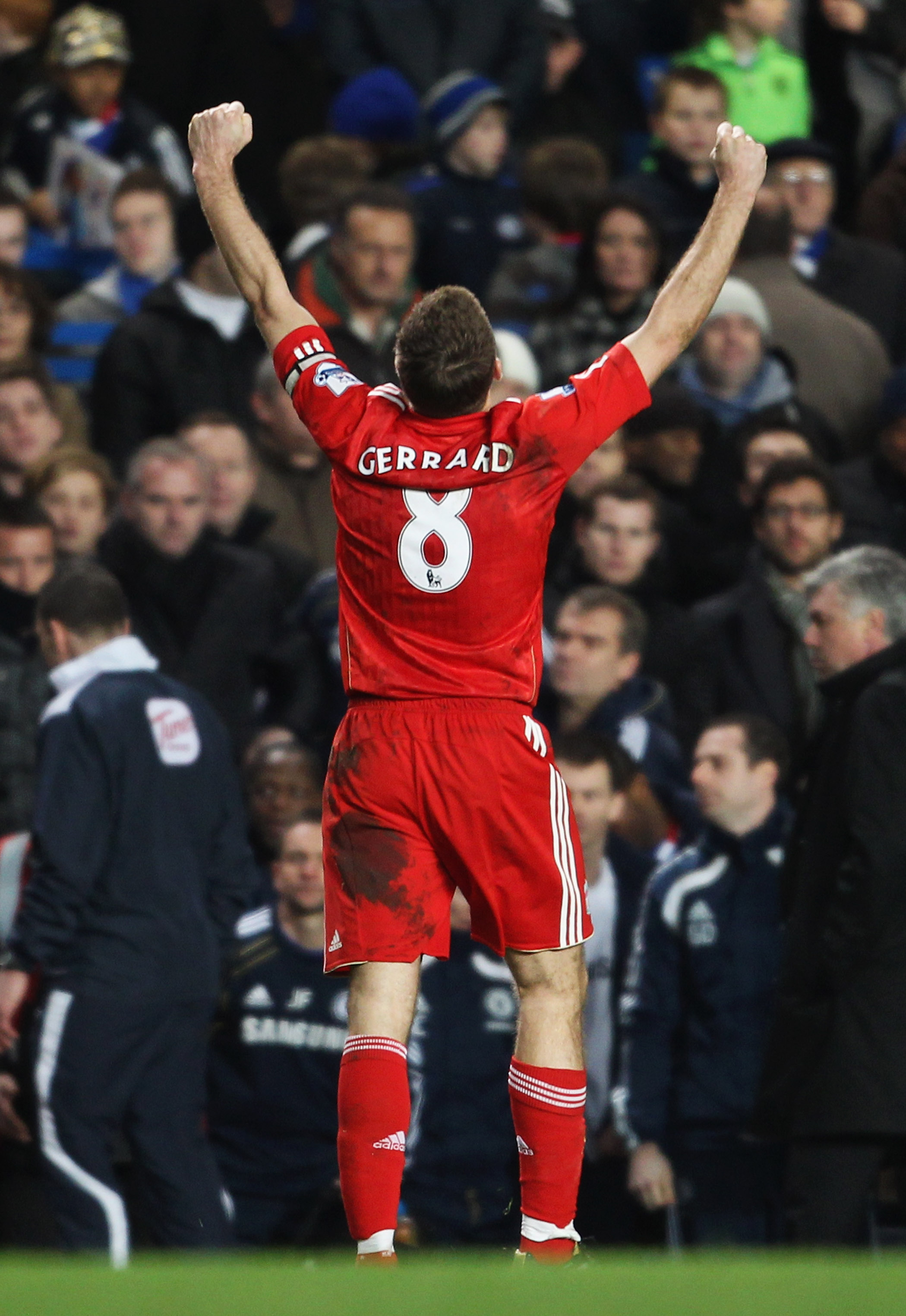 LONDON, ENGLAND - FEBRUARY 06:  Steven Gerrard of Liverpool  after the Barclays Premier League match between Chelsea and Liverpool at Stamford Bridge on February 6, 2011 in London, England.  (Photo by Scott Heavey/Getty Images)