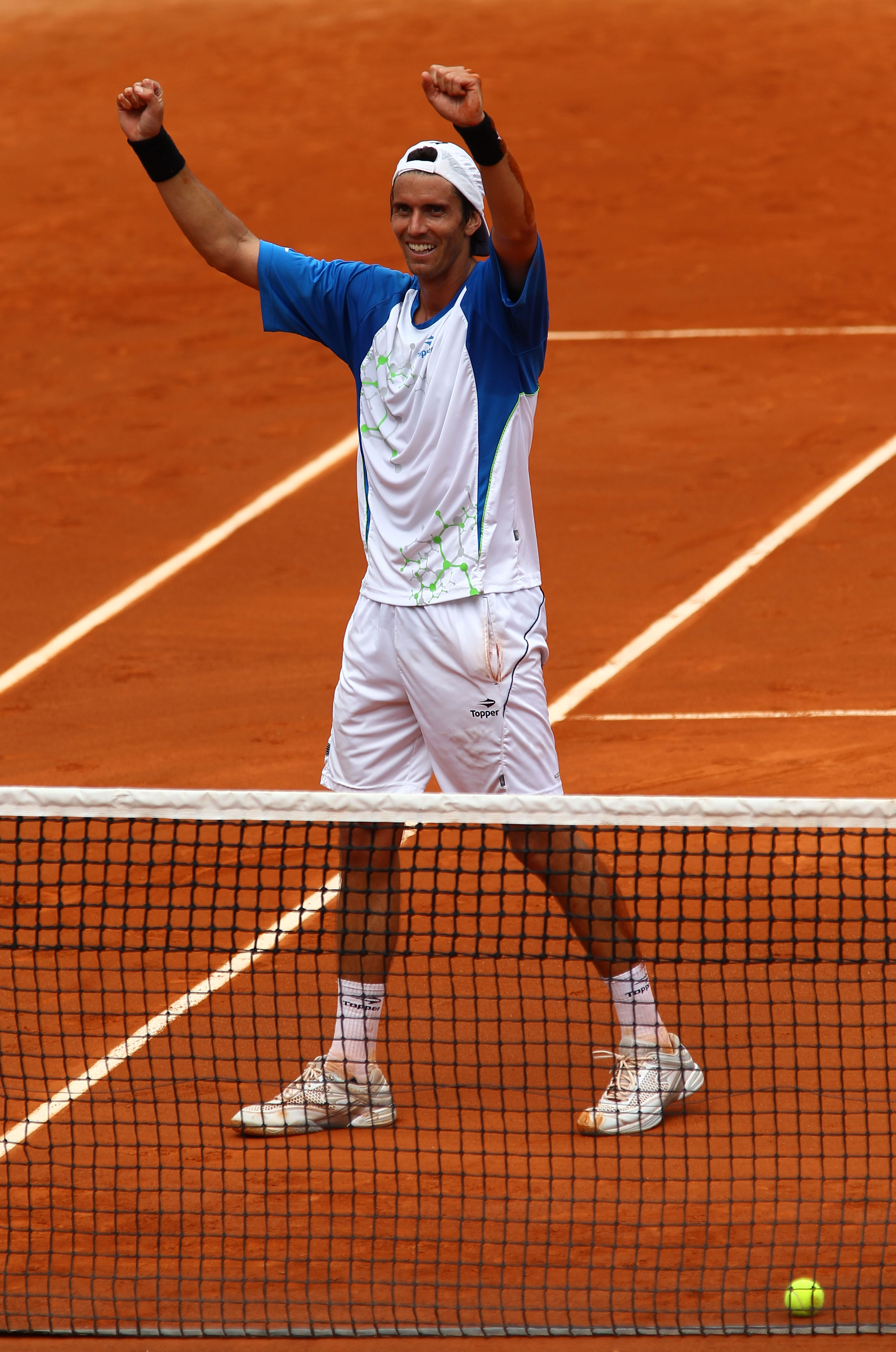 May 10, 2023, ROME: Fabio Fognini of Italy reacts during his men's singles  first round match against Andy Murray of Britain (not pictured) at the Italian  Open tennis tournament in Rome, Italy
