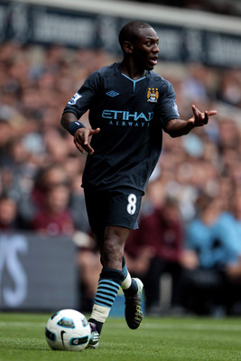 Roque Santa Cruz of Manchester City makes his debut for the club in place  of Shaun Wright-Phillips of Manchester City during the Barclays Premier  League match between the Manchester City v West