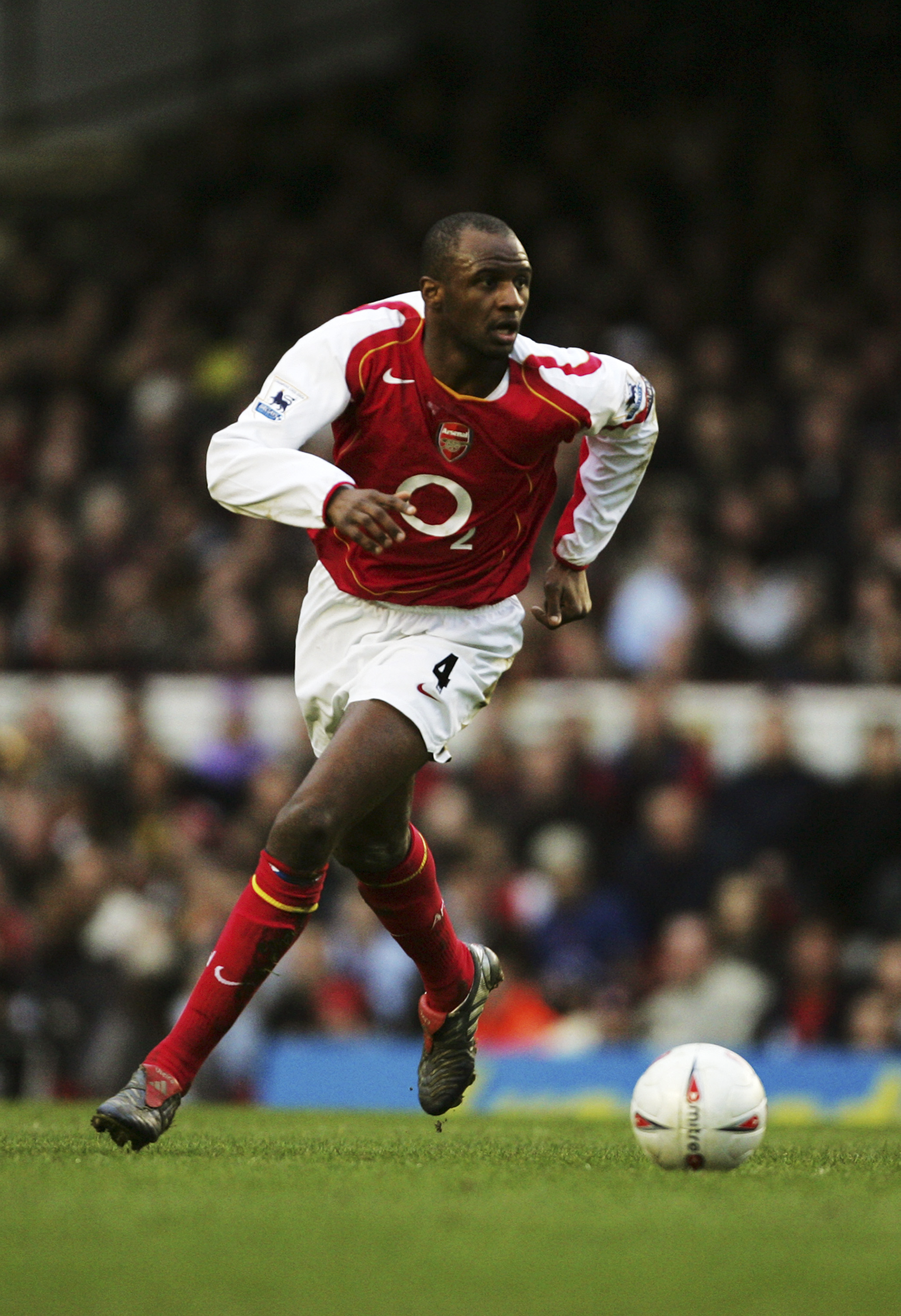 LONDON ENGLAND, JANUARY 29. Patrick Vieira of Arsenal in action during the FA Cup Fourth Round match between Arsenal and Wolverhampton Wanderers at Highbury on January 29, 2005 in London, England.