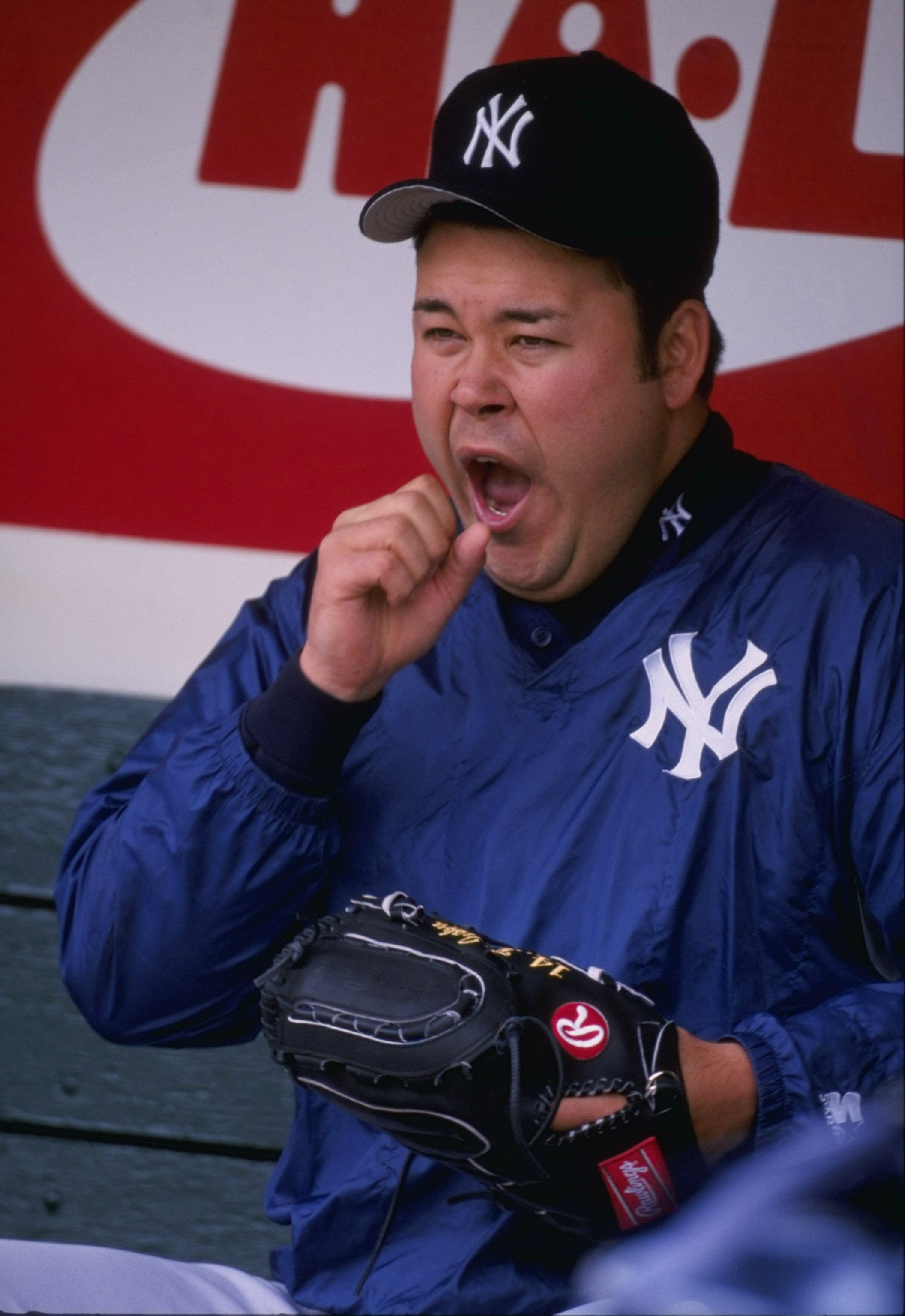 5 Apr 1998:  Pitcher Hideki Irabu of the New York Yankees in action during a game against the Oakland Athletics at the Oakland Coliseum in Oakland, California. The Yankees defeated the Athletics 9-7. Mandatory Credit: Jeff Carlick  /Allsport