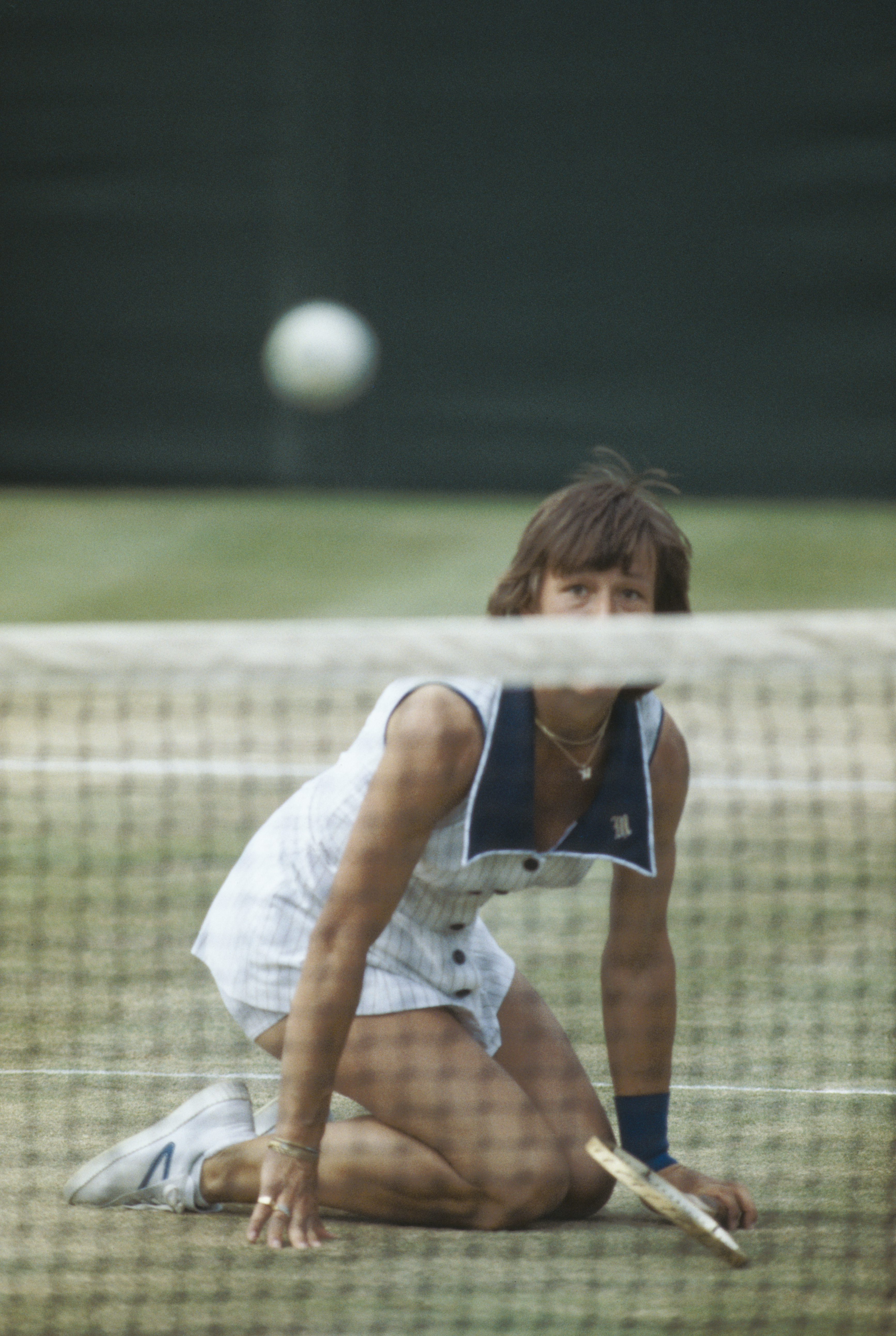 Jul 1978:  Martina Navratilova of Czechoslovakia in action during the Wimbledon ladies singles final against Chris Evert of the USA at the All England Tennis Club in London. \ Mandatory Credit: Tony Duffy /Allsport