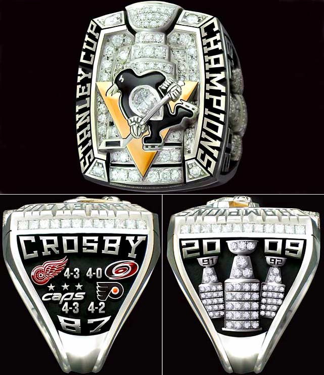 Pittsburgh Penguins 2009 Sidney Crosby NHL Stanley Cup Championship Ring - No - 8