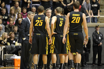 WEST LAFAYETTE, IN - JANUARY 09: Head coach Fran McCaffery of the Iowa Hawkeyes coaches during the Big Ten Conference game against the Purdue Boilermakers at Mackey Arena on January 9, 2011 in West Lafayette, Indiana. (Photo by Andy Lyons/Getty Images)