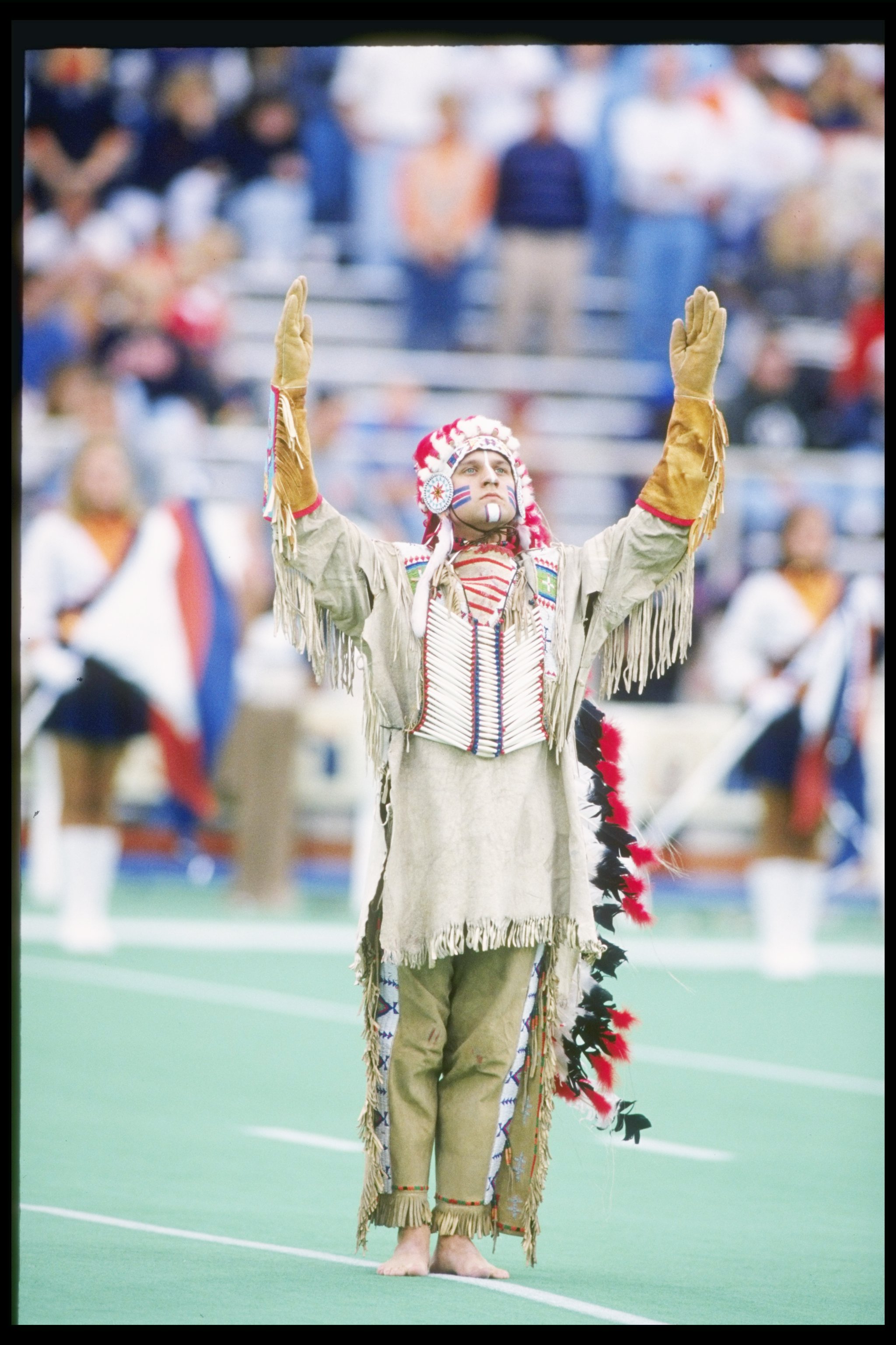 15 Oct 1994: Mascot stands on the field during a game between the Iowa Hawkeyes and the Illinois Fighting Illini at Memorial Stadium in Champaign, Illinois. Illinois won the game 47-7.