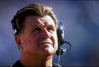 1 Nov 1998:  Coach Mike Ditka of the New Orleans Saints looking on during the game against the Carolina Panthers at the Ericsson Stadium in Charlotte, North Carolina. The Panthers defeated the Saints 31-17. Mandatory Credit: Vincent Laforet  /Allsport