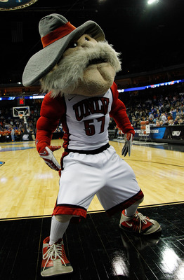 TULSA, OK - MARCH 18:  The UNLV Rebels mascot performs during the second round game against the Illinois Fighting Illini in the 2011 NCAA men's basketball tournament at BOK Center on March 18, 2011 in Tulsa, Oklahoma.  (Photo by Tom Pennington/Getty Image