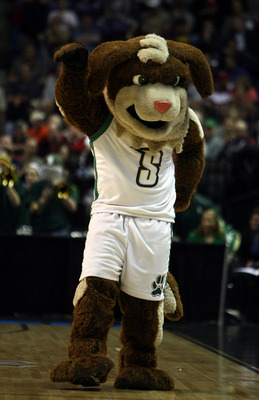 SPOKANE, WA - MARCH 19:  The mascot of the Siena Saints performs during a timeout against the Purdue Boilermakers during the first round of the 2010 NCAA men's basketball tournament at Spokane Arena on March 19, 2010 in Spokane, Washington.  (Photo by Jon