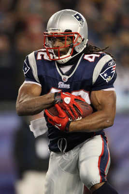 New England Patriots running back Danny Woodhead charges up field on a  7-yard carry in the third quarter against the Indianapolis Colts at  Gillette Stadium in Foxboro, Massachusetts on November 21, 2010.