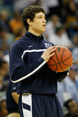 NEW ORLEANS, LA - MARCH 24:  Jimmer Fredette #32 of the Brigham Young Cougars warms up prior to their game against the Florida Gators in the Southeast regional of the 2011 NCAA men's basketball tournament at New Orleans Arena on March 24, 2011 in New Orle