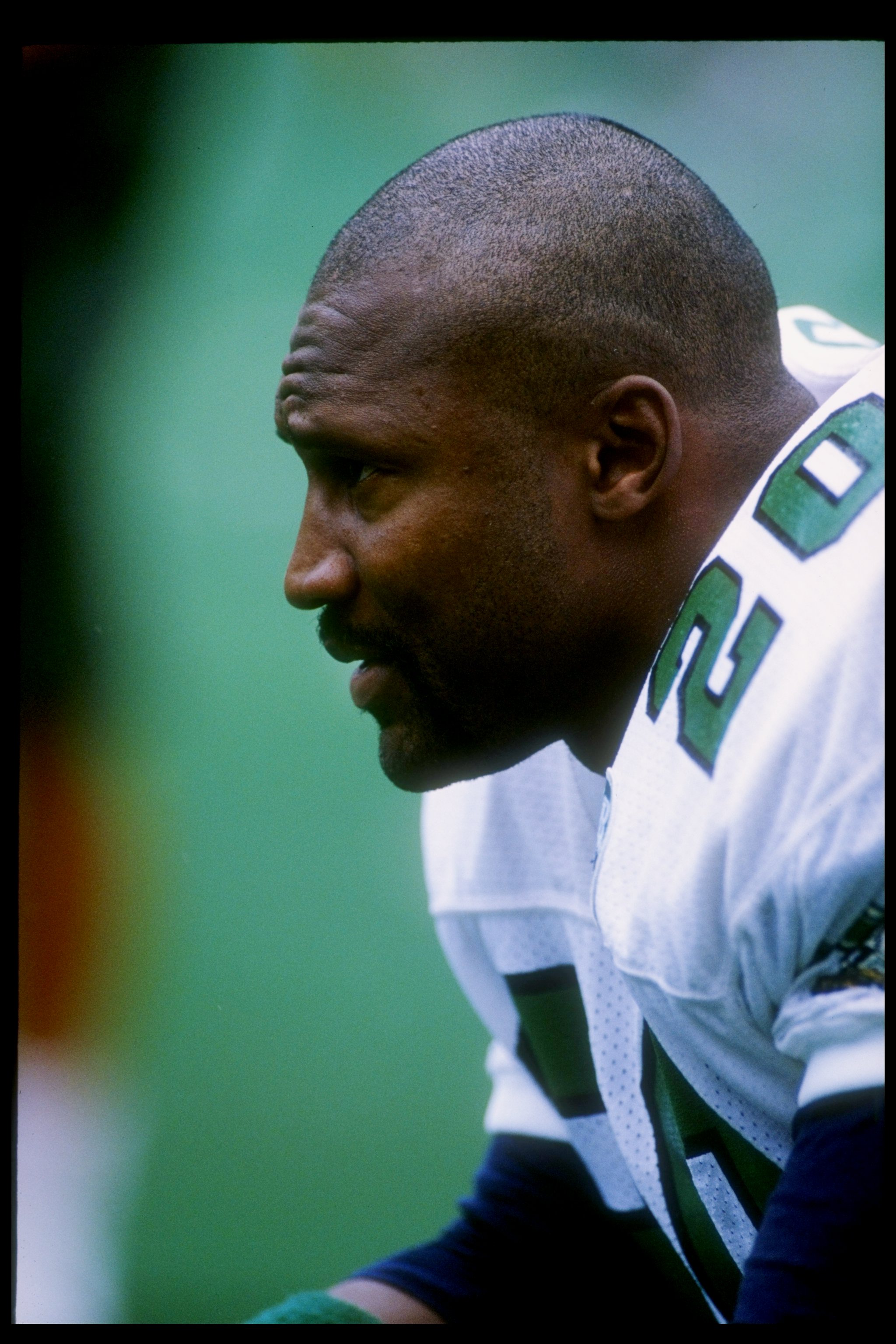 6 Sep 1992:  Defensive back Andre Waters of the Philadelphia Eagles sits on the bench during a game against the New Orleans Saints at the Louisana Superdome in New Orleans, Louisana.  The Eagles won the game 15-13. Mandatory Credit: Gene Sweeney  /Allspor