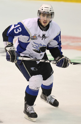 MISSISSAUGA, CANADA - MAY 20:  Tomas Jurco #13 of the Saint John Sea Dogs skates against the Mississauga St. Michael's Majors in the opening game of the 2011 Mastercard Memorial Cup at the Hershey Centre in Mississauga, Canada. The Sea Dogs defeated the M