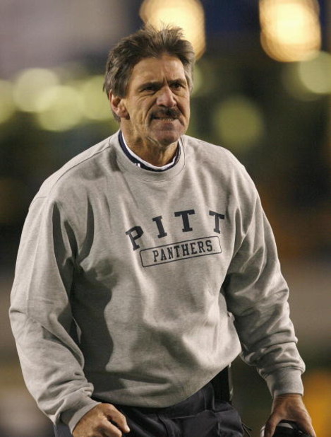 MORGANTOWN, WV - DECEMBER 1: Head coach Dave Wannstedt of the Pittsburgh Panthers watches his team during the game against the West Virginia Mountaineers at Milan Puskar Stadium on December 1, 2007 in Morgantown, West Virginia. (Photo by Kevin C. Cox/Gett
