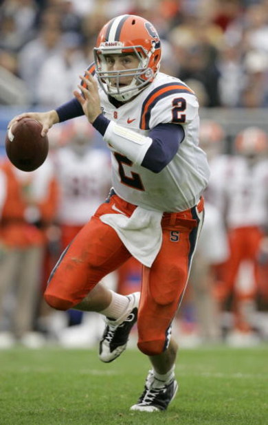 STATE COLLEGE, PA - SEPTEMBER 12: Quarterback Greg Paulus #2 of the Syracuse Orangemen rushes the ball during the second half against the Penn State Nittany Lions at Beaver Stadium  September 12, 2009 in State College, Pennsylvania. Penn State won 28-7. (