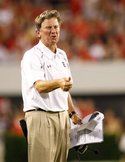 ATHENS, GA - SEPTEMBER 12:  Head coach Steve Spurrier of the South Carolina Gamecocks against the Georgia Bulldogs at Sanford Stadium on September 12, 2009 in Athens, Georgia.  (Photo by Kevin C. Cox/Getty Images)