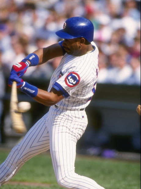 7 May 1993:  Dwight Smith of the Chicago Cubs swings at the ball during a game against the San Diego Padres at Wrigley Field in Chicago, Illinois.  Mandatory Credit: Jonathan Daniel  /Allsport