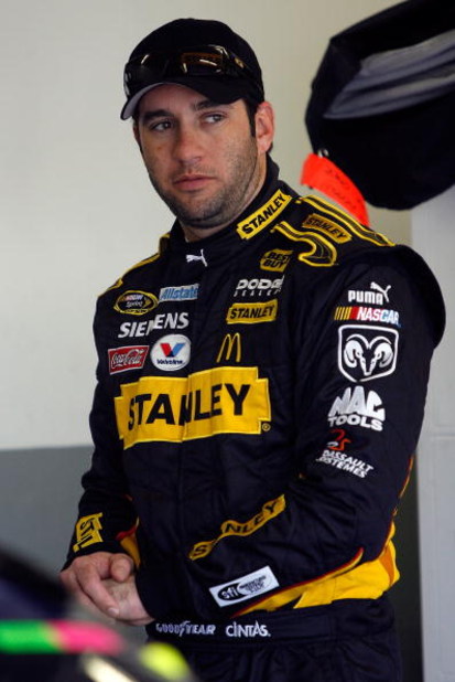 DAYTONA BEACH, FL - FEBRUARY 14: Elliott Sadler, driver of the #19 Stanley Tools Dodge prepares to drive during practice for the NASCAR Sprint Cup Series Daytona 500 at Daytona International Speedway on February 14, 2009 in Daytona Beach, Florida. (Phot