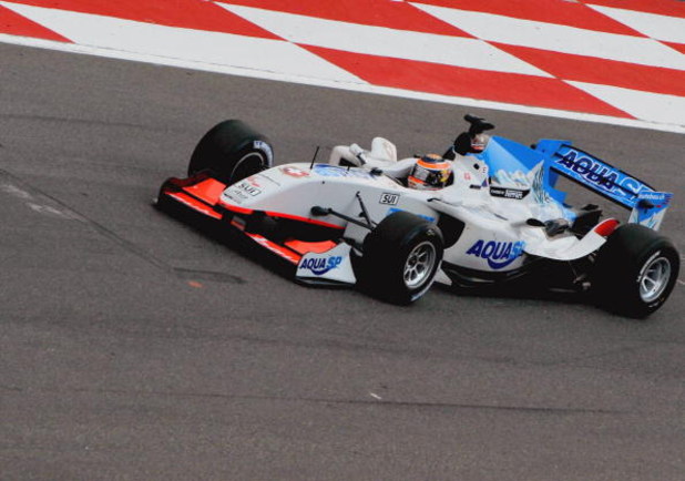 KYALAMI, SOUTH AFRICA - FEBRUARY 22: Winner Neel Jani of Switzerland in action during the A1 GP Feature Race held at Kyalami race track on February 22, 2009 in Gauteng, South Africa. (Photo by Duif du Toit/Gallo Images/Getty Images)