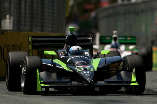 GOLD COAST, AUSTRALIA - OCTOBER 26: E.J. Viso drives the #33 HVM Racing Dallara Honda during the IRL Indy Car Series Nikon Indy 300 on October 26, 2008 on the Gold Coast, Australia. (Photo by Robert Cianflone/Getty Images)