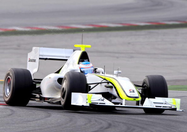 BARCELONA, SPAIN - MARCH 09: Jenson Button of Great Britain and Brawn GP in action during formula one testing at the Circuit de Catalunya on March 9, 2009 in Barcelona, Spain. (Photo by Jasper Juinen/Getty Images)