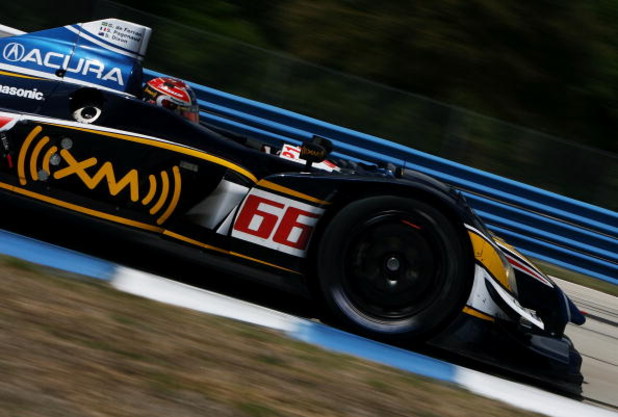 SEBRING, FL - MARCH 21: Simon Pagenaud drives the #66 de Ferran Motorsports Acura ARX-02a gets through turn eight during the 57th Annual Mobil1 12 Hours of Sebring at Sebring International Raceway on March 21, 2009 in Sebring, Florida. (Photo by Doug Be