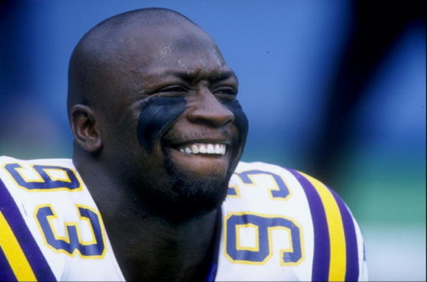 29 Sep 1996: John Randle #93 of the Minnesota Vikings during the Vikings 15-10 loss to the New York Giants at Giants Stadium in East Rutherford, New Jersey. Mandatory Credit: Al Bello /Allsport