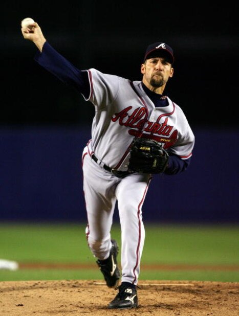 NEW YORK - SEPTEMBER 12: John Smoltz #29 of the Atlanta Braves deals a pitch against the New York Mets during their game on September 12, 2007 at Shea Stadium in the Flushing neighborhood of the Queens borough of New York City. (Photo by Jim McIsaac/Get