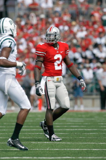 COLUMBUS, OH - SEPTEMBER 06:  Malcolm Jenkins #2 of the Ohio State Buckeyes moves on the field during the game against the Ohio Bobcats at Ohio Stadium on September 6, 2008 in Columbus, Ohio.  (Photo by Kevin C. Cox/Getty Images)