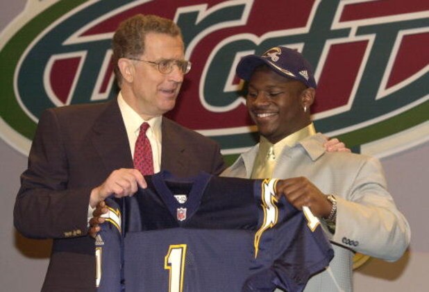 21 Apr 2001: LaDainian Tomlinson with NFL Commissioner Paul Tagliabue after Tomlinson was selected fifth in the NFL Draft by the San Diego Chargers at Madison Square Garden in New York City. Mandatory Credit: Ezra Shaw/ALLSPORT