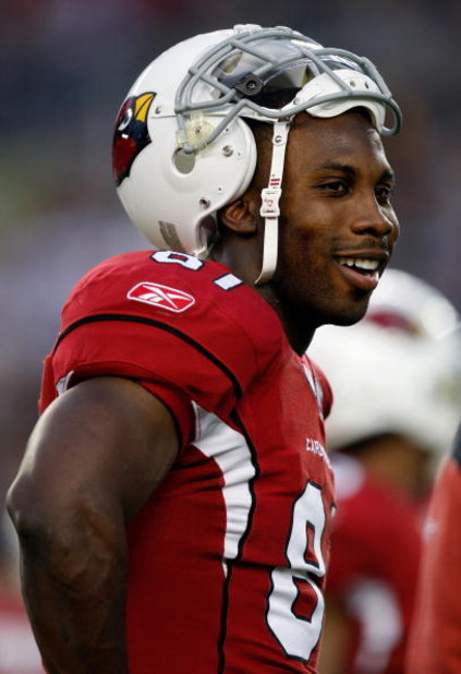 TAMPA, FL - FEBRUARY 01:  Wide receiver Anquan Boldin #81 of the Arizona Cardinals looks on against the Pittsburgh Steelers during Super Bowl XLIII on February 1, 2009 at Raymond James Stadium in Tampa, Florida.  (Photo by Streeter Lecka/Getty Images)