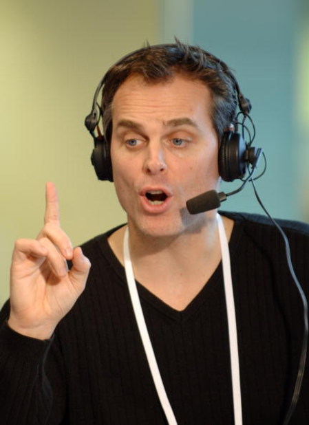 Colin Cowherd of ESPN Radio hosts The Herd from the Super Bowl XL Media Center at the Renaissance Center in Detroit, Michigan on January 30, 2006.  (Photo by Al Messerschmidt/Getty Images)