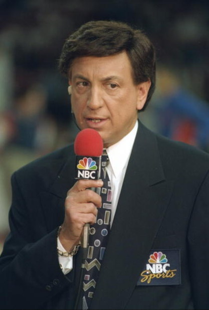 16 Jun 1996:  Commentator Marv Albert for NBC Sports gives his insight  during a playoff game between the New York Knicks and the Chicago Bulls at the Chicago Arena in Chicago, Illinois.  The Bulls won the game 95-83. Mandatory Credit: Jonathan Daniel  /A