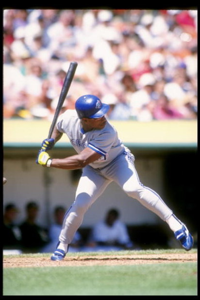 1 Sep 1993:  Outfielder Rickey Henderson of the Toronto Blue Jays stands in the batters box during a game against the Oakland Athletics at the Oakland Coliseum in Oakland, California.  Mandatory Credit: Otto Greule  /Allsport