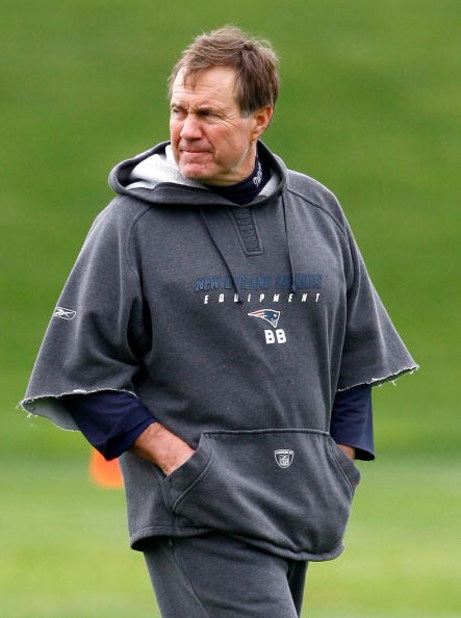 FOXBOROUGH - MAY 2: Coach Bill Bellichick watches during the New England Patriots Minicamp at Gillette Stadium May 2, 2009 in Foxborough, Massachusetts. (Photo by Jim Rogash/Getty Images)