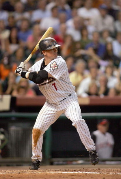 HOUSTON - SEPTEMBER 19: Craig Biggio #7 of the Houston Astros stands at bat during the game against the Cincinnati Reds September 19, 2006 at Minute Maid Park in Houston, Texas. (Photo by Ronald Martinez/Getty Images)