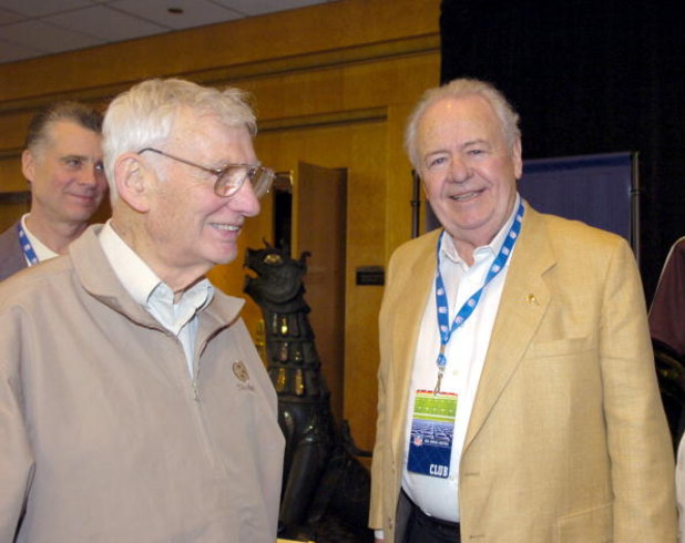 Pittsburgh Steelers owner Dan Rooney and New Orleans Saints owner Tom Benson at the 2006 annual meeting March 27, 2006  at the Hyatt Regency Grand Cypress.  (Photo by Al Messerschmidt/Getty Images)