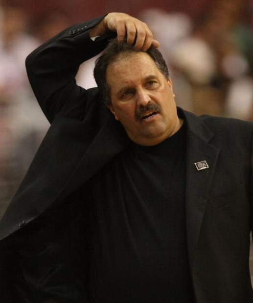 PHILADELPHIA - APRIL 30:  Head coach of the Orlando Magic, Stan Van Gundy on the sideline against the Philadelphia 76ers during Game Six of the Eastern Conference Quarterfinals at Wachovia Center on April 30, 2009 in Philadelphia, Pennsylvania. NOTE TO US