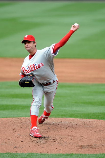 WASHINGTON - APRIL 13:  Jamie Moyer #50 of the Philadelphia Phillies pitches against the Washington Nationals at Nationals Park on April 13, 2009 in Washington, DC.  (Photo by Greg Fiume/Getty Images)