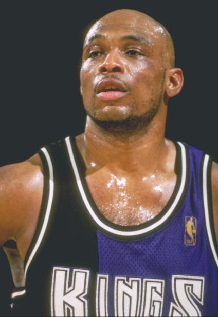 17 Apr 1997:  Guard Mitch Richmond of the Sacramento Kings stands on the court during a game against the Los Angeles Lakers at the Great Western Forum in Inglewood, California.  The Lakers won the game 108-99. Mandatory Credit: Jed Jacobsohn  /Allsport